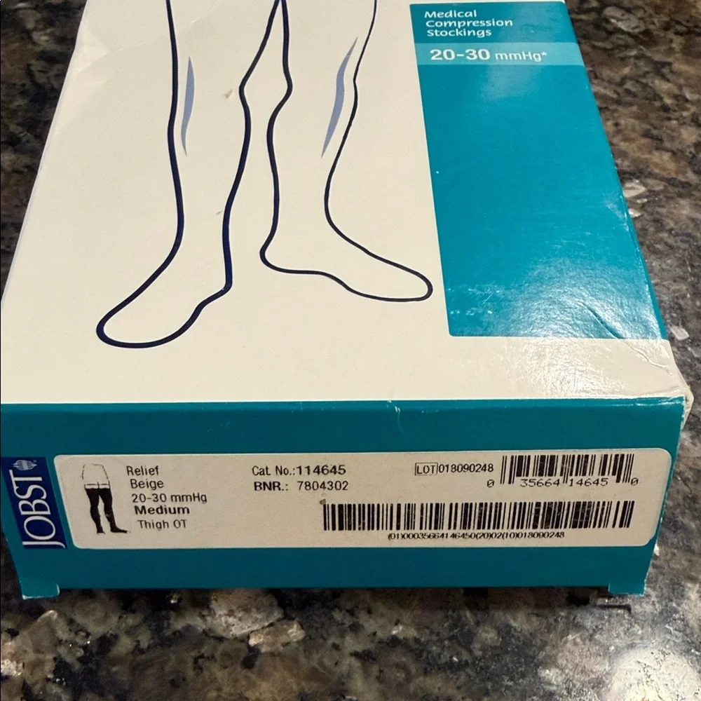 Jobst Relief Medical Compression Stockings 20-30 mmHg Open Toe tan beige Medium